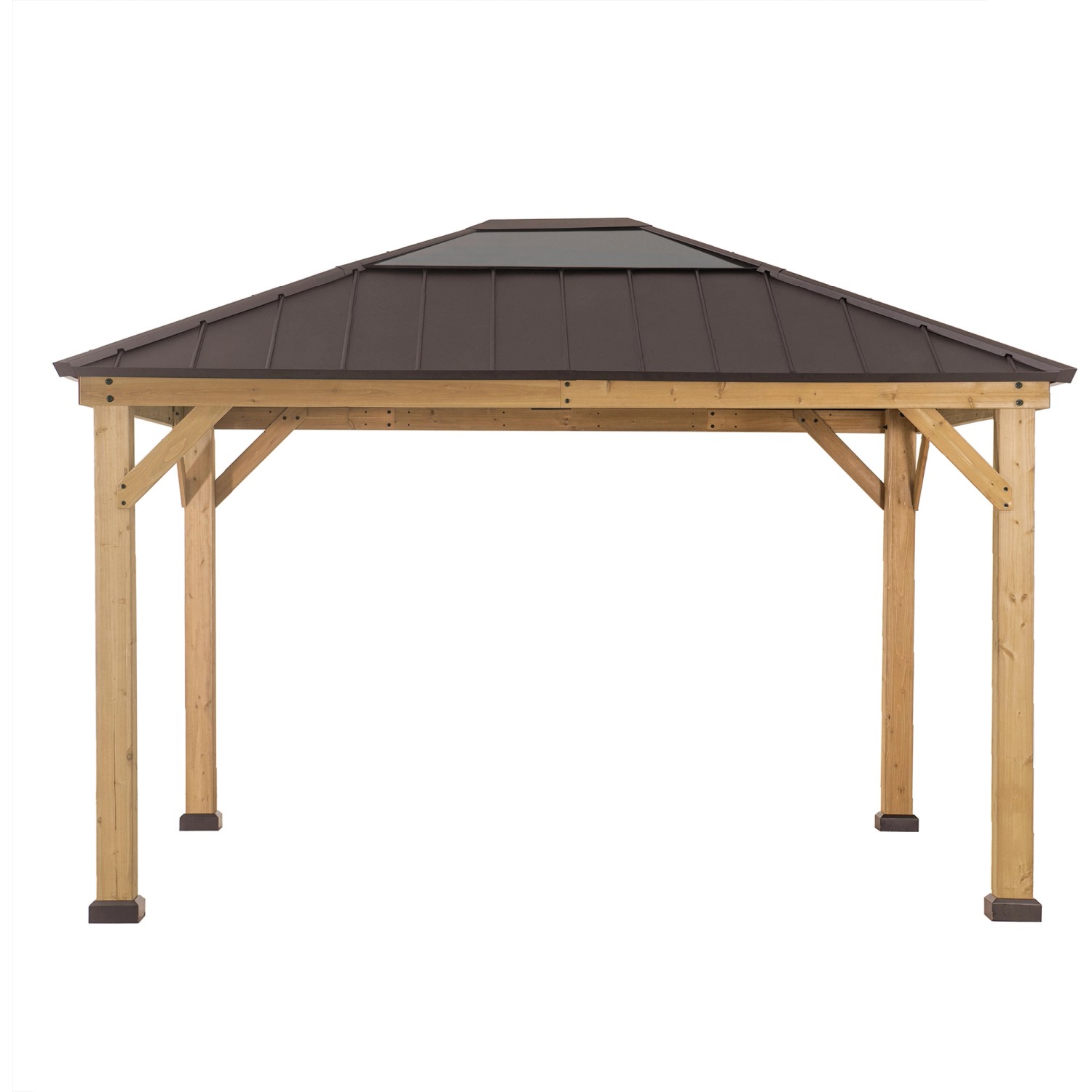 Sunjoy Gazebo Bruri Zedernholz 393 cm x 335 cm Braun günstig online kaufen