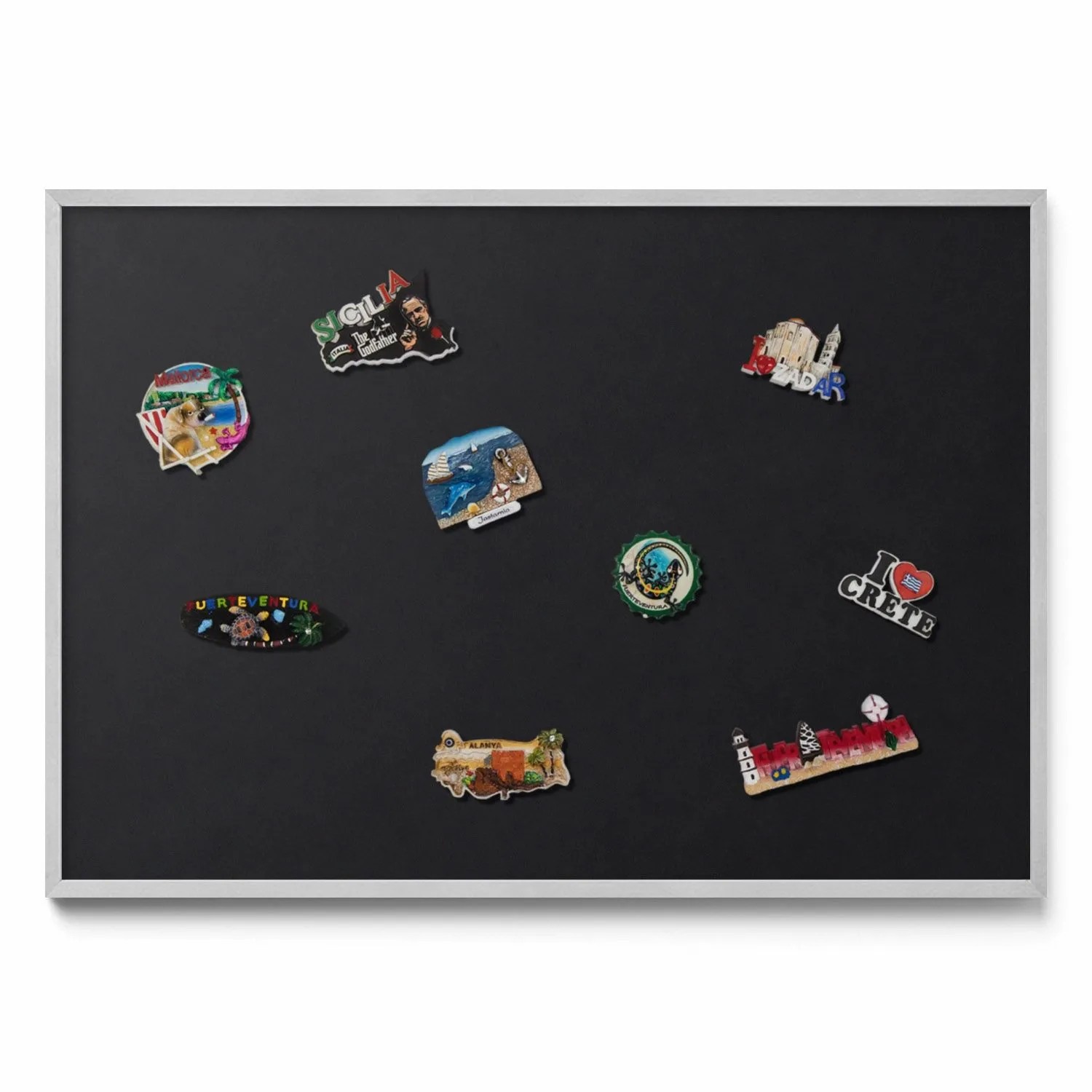 Tulup Magnettafel Metall Magnettafel Gerahmt Farbe Schwarz 100x70 cm Magnet günstig online kaufen