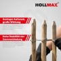 Hände montieren HOLLMAX Staketenzaun Rollenverbinder aus Edelstahl an Holzpfosten. Drahtseilverbinder für Seile & Drähte.