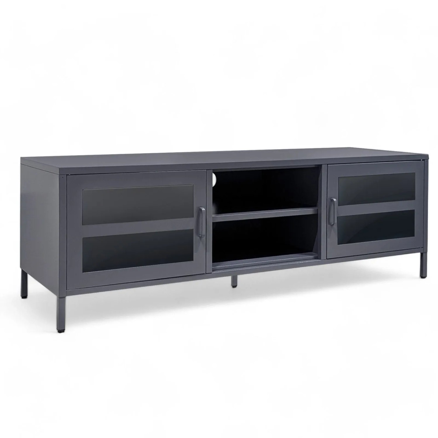 Osoltus Metall Sideboard TV Regal Lowboard Fernsehtisch Manchester 150 x 45 x 50 cm Grau