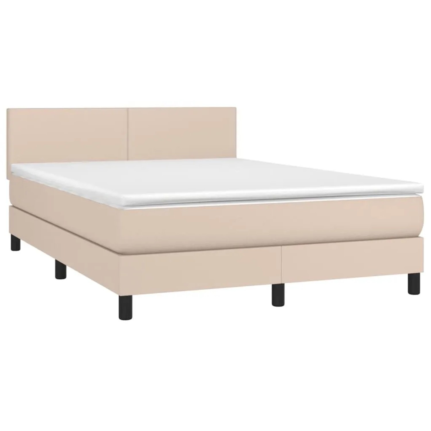 vidaXL Boxspringbett mit Matratze und LED Cappuccino-Braun 140x200cm 3134110
