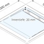 Technische Zeichnung: Schulte Duschwannen-Set Extraflach Quadrat 100x100 cm, Alpinweiß, Maße