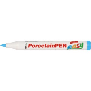 Kreul Porcelain Pen easy, hellblauer Porzellanmalstift mit Pinselspitze.