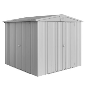 Biohort Zusatztür für Gerätehaus Europa, silber-metallic, Doppeltür für Gartengerätehaus.