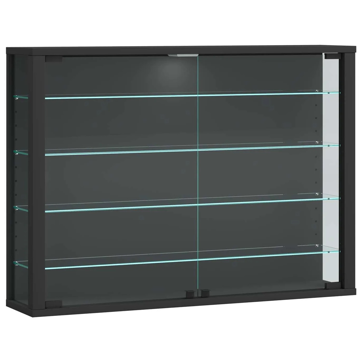 ebuy24 VitrosaL Vitrinenschrank Wandhängend 2 Glastüren Anthrazit
