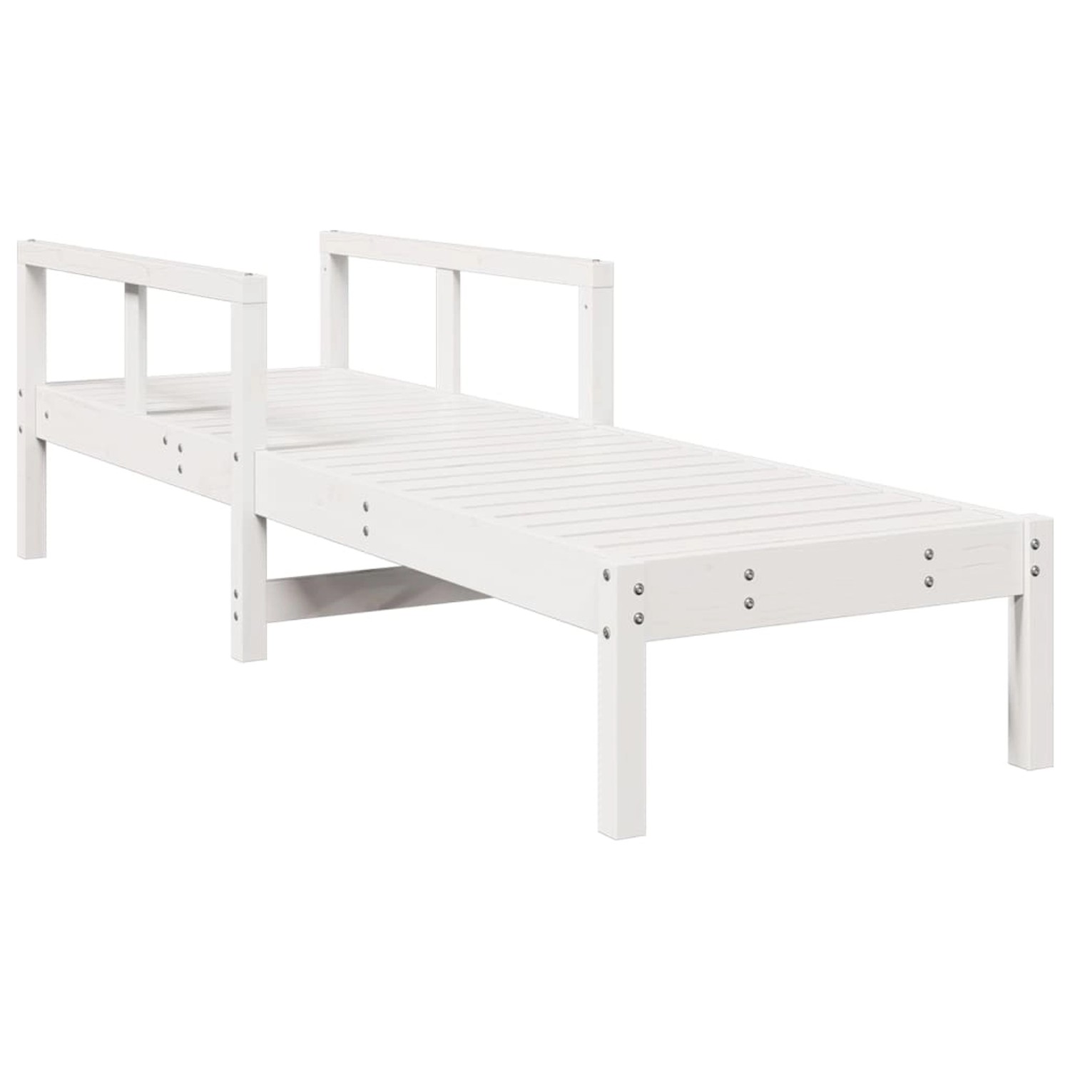 vidaXL Sonnenliege Weiß 199,5x62x55 cm Massivholz Kiefer 832539