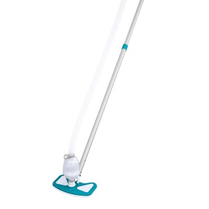 Bestway Poolsauger mit Teleskopstange und Schlauch. Türkis-weißer Reiniger für die effiziente Poolpflege.