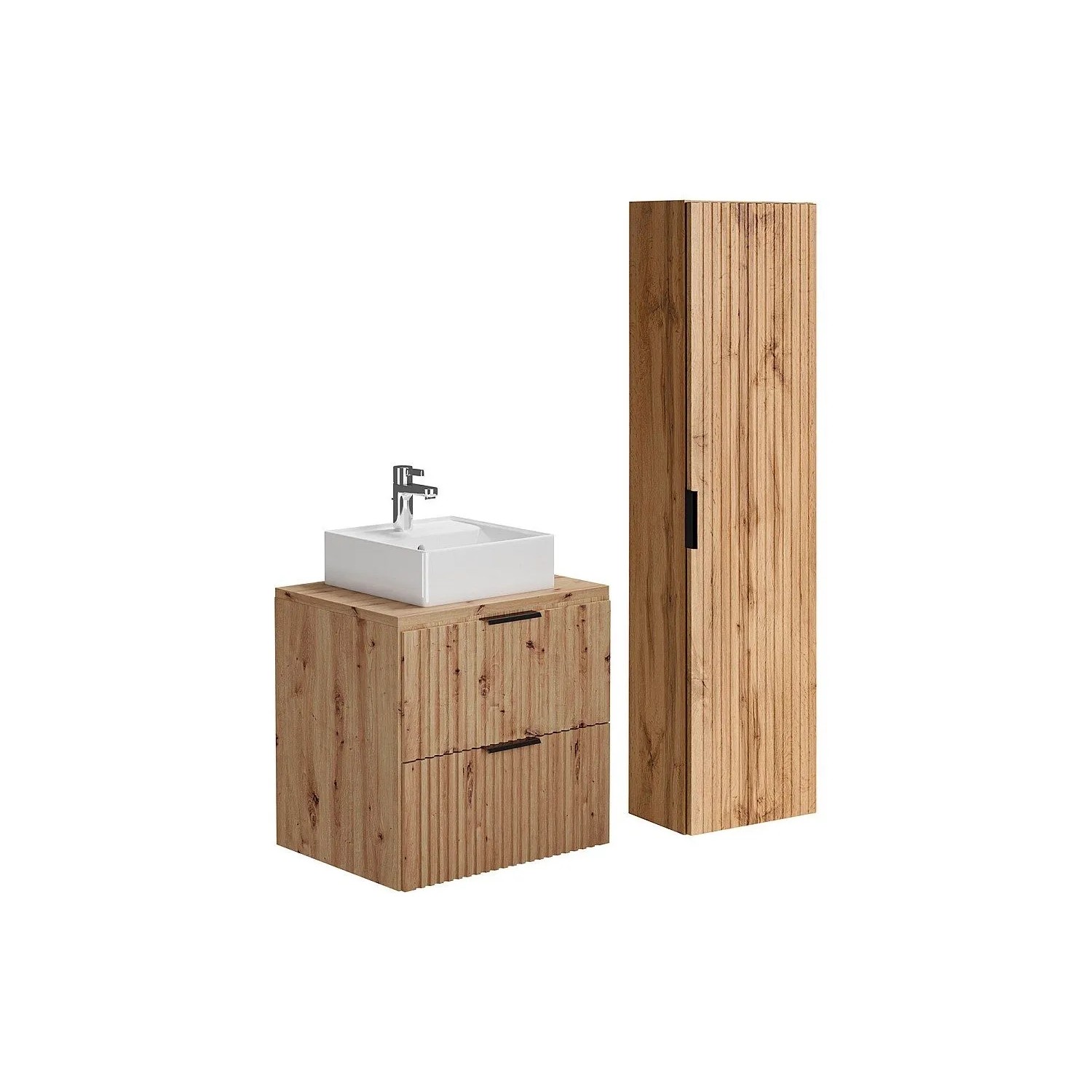 Vente-unique Badmöbel-Set Zevara Naturfarben Hell 60 cm