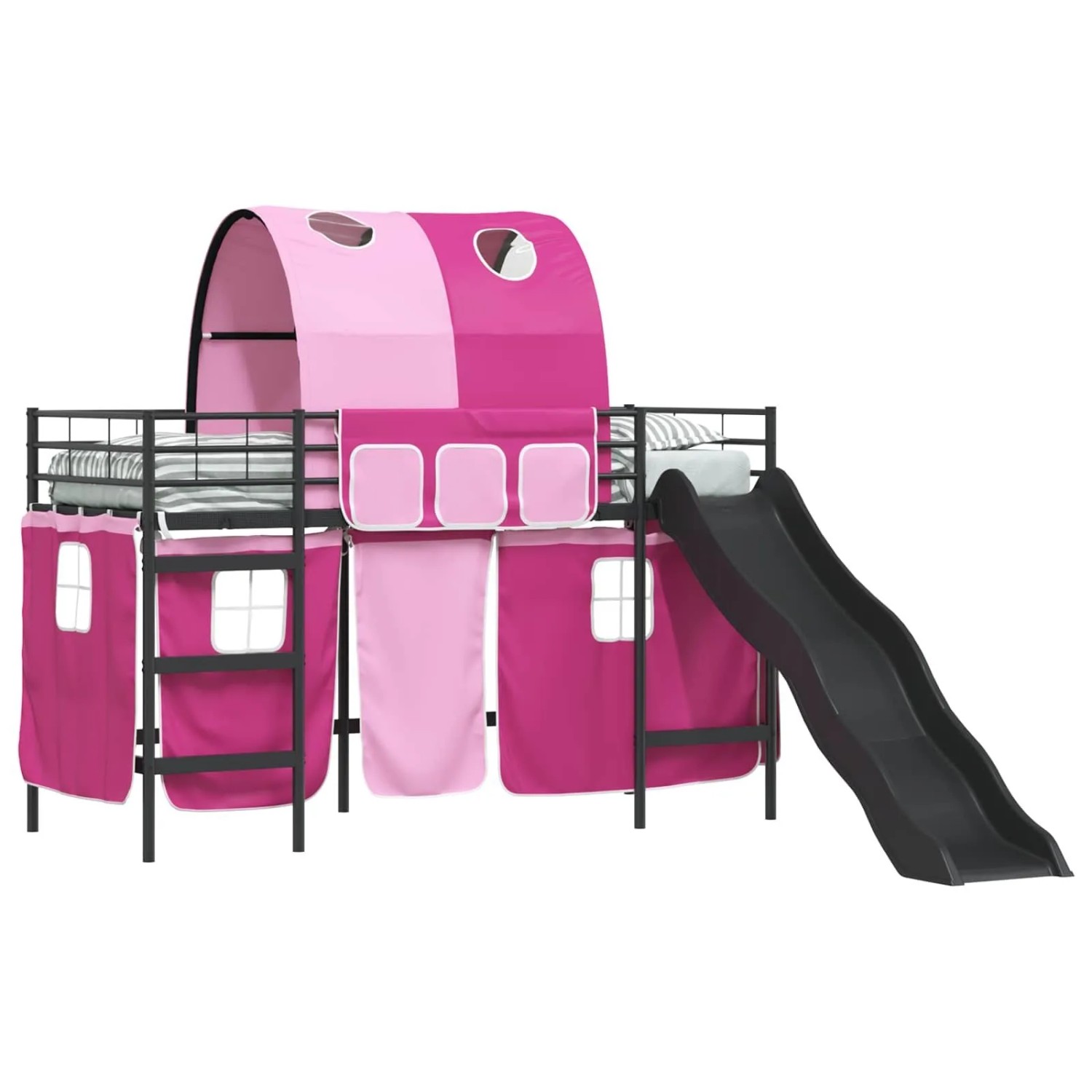 vidaXL Kinder-Etagenbett Schwarz und Pink 90 x 190 cm Metall 42020845 günstig online kaufen