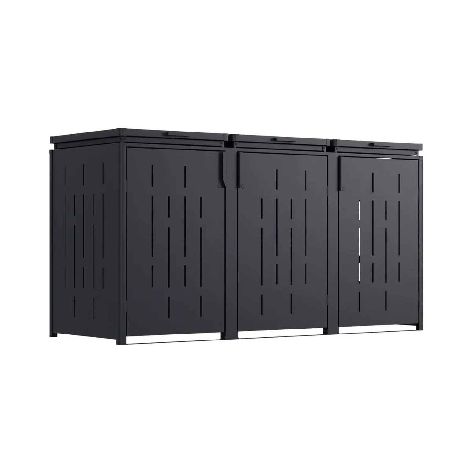 Weide Mülltonnenschrank XL 2250L Stahl Anthrazit 225 x 83 x 120 cm