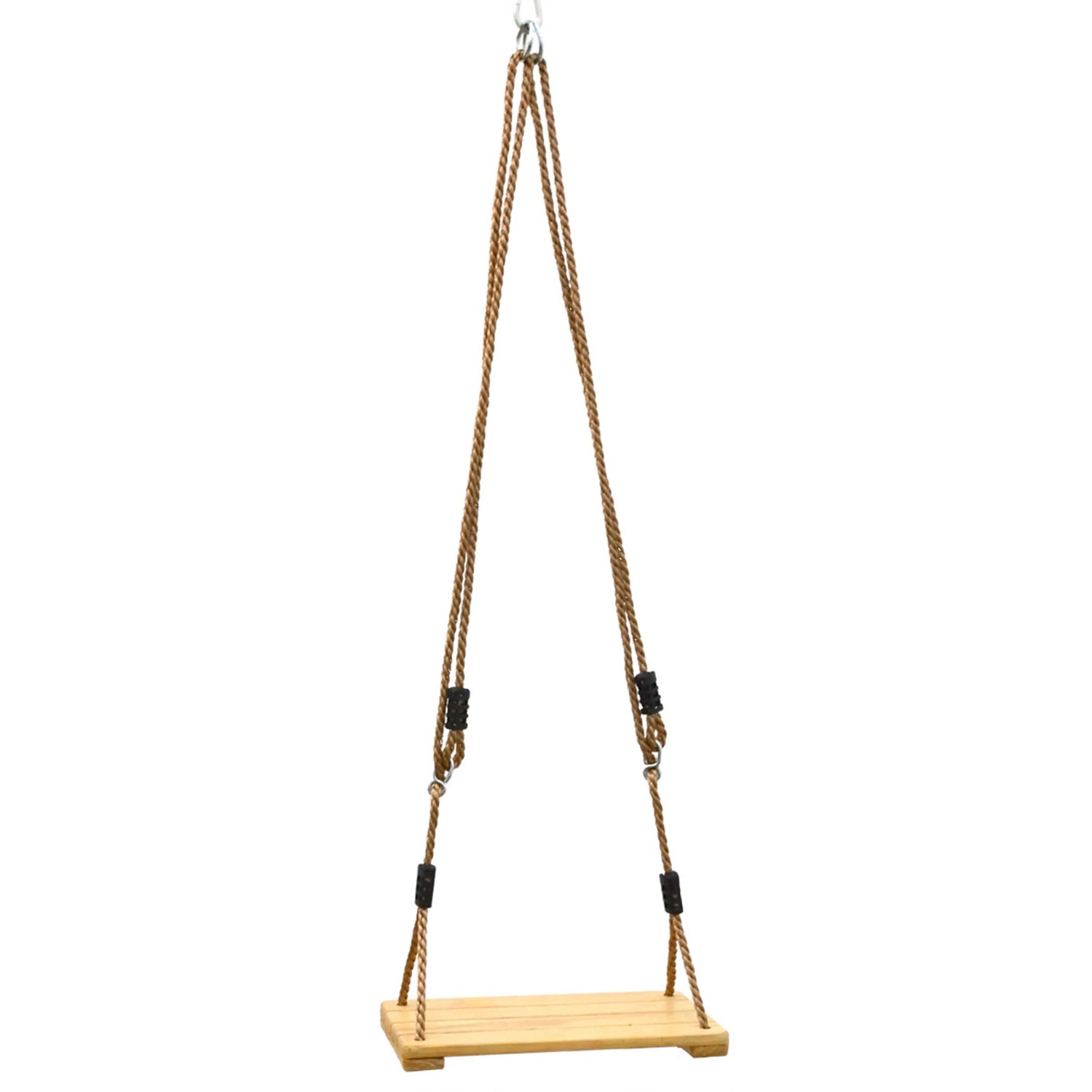 LittleTom Brettschaukel aus Holz mit Seilen, naturfarben, für Kinder bis 100 kg.