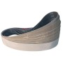 Zehn beige-graue 3M Trizact Gewebe Schleifbänder, 9x533mm, Korn 200. Zubehör für Bandschleifer, Metall, Holz.