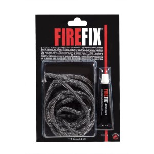 Firefix Dichtung für Ofentür, 6mm Kordel mit Kleber, Zubehör für Kamine & Öfen.