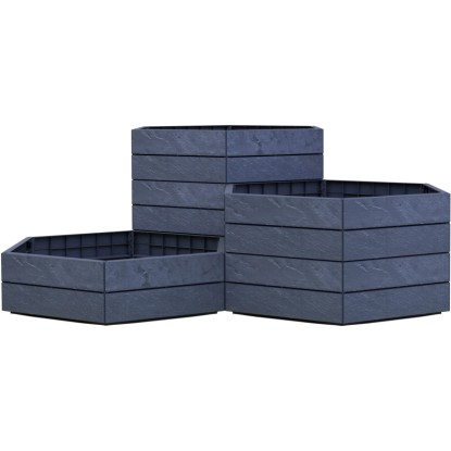 Garantia Hochbeet Ergo Vario 1 Stone, Kunststoff-Hochbeet in Steinoptik, modulare Bauweise.