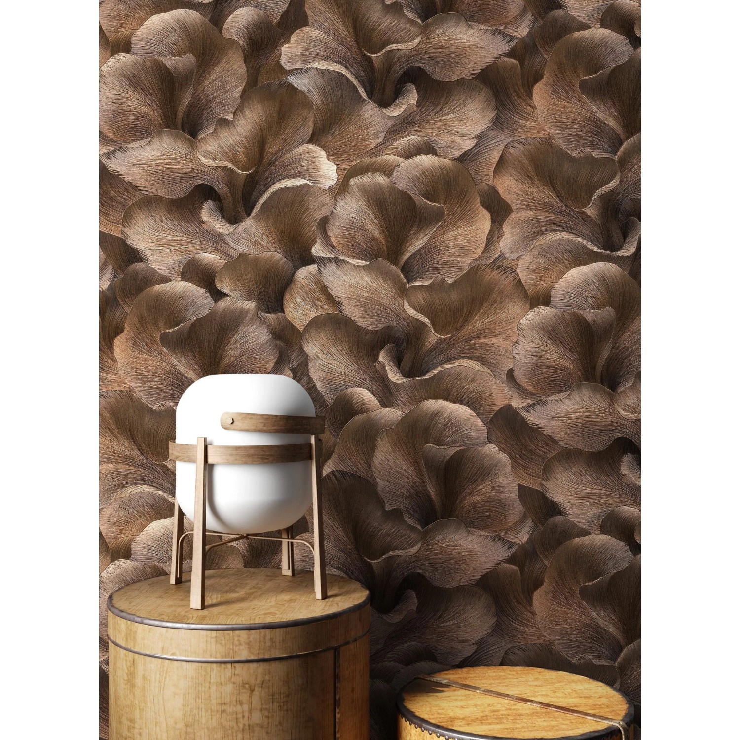 Newroom Vliestapete Diarra Braun Blumen Floral Strukturiert FSC®_4