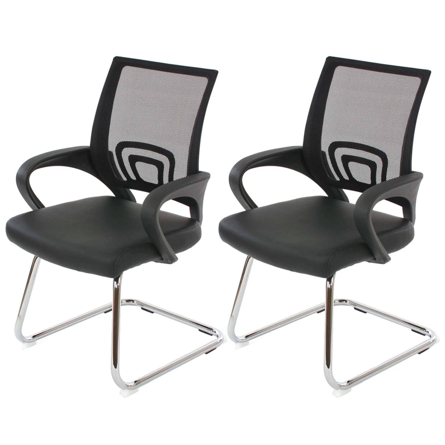 Mcw 2er-Set Konferenzstuhl Ancona Kunstleder Schwarz