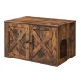 Feandrea Katzenklo-Schrank, 80x53x50 cm, braun, mit Holztüren und seitlichem Eingang.