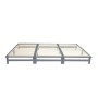 Graues Familienbett XXL 270x200 cm aus Kiefernholz mit Lattenrost. Dreiteiliges Palettenbett-Design.