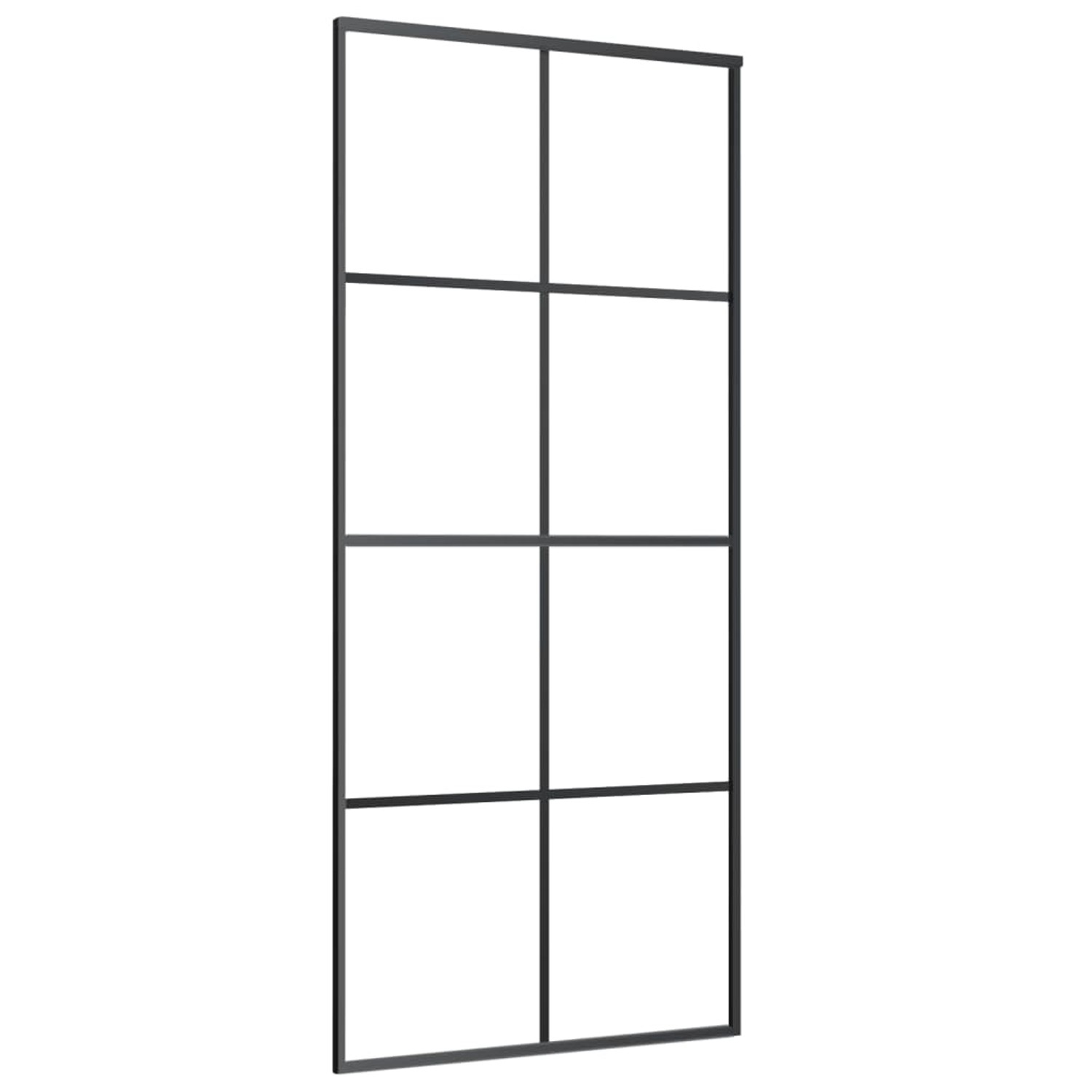 vidaXL Schiebetür Aluminium und ESG Glas 90x205 cm Schwarz 288065