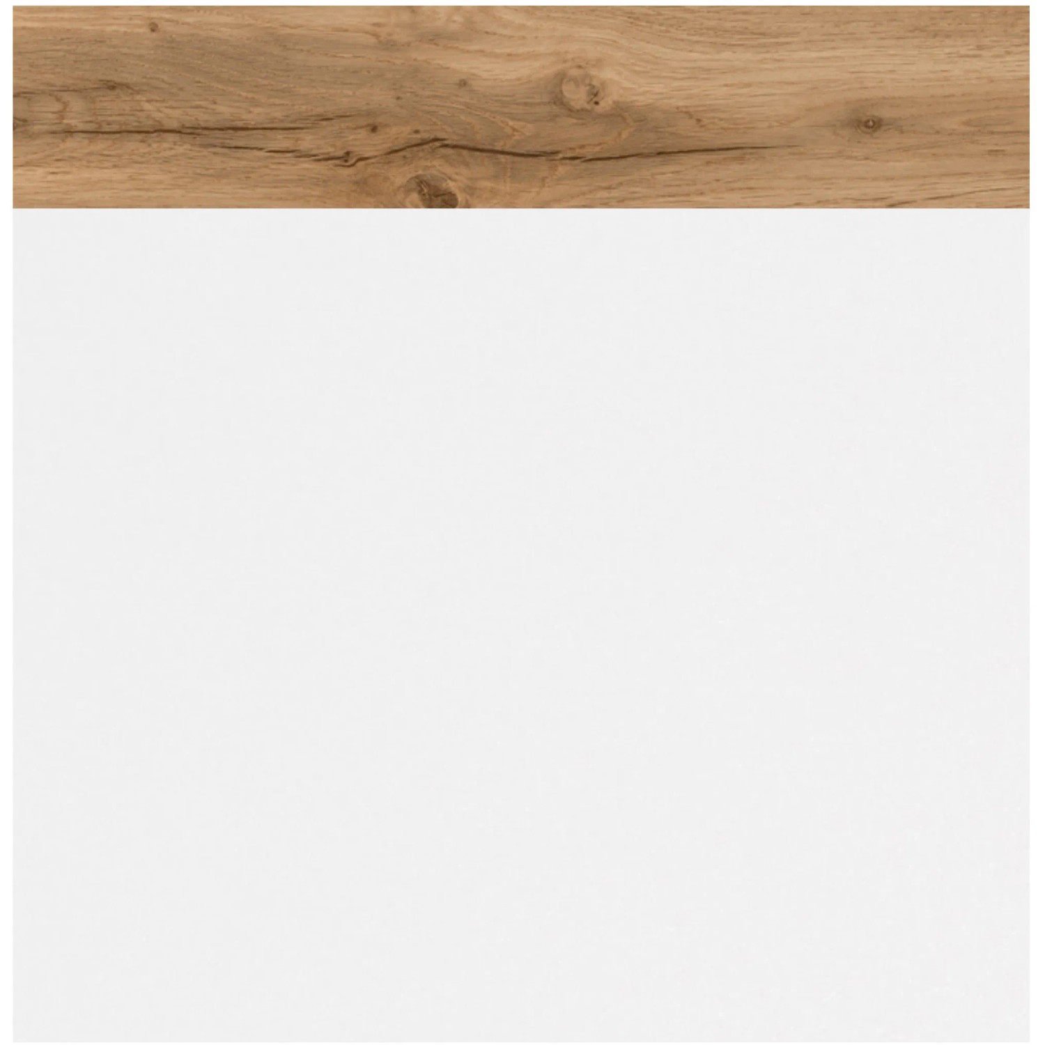 Held Möbel Waschbeckenunterschrank Molina, 60 cm, Weiß mit Holzdekor-Oberseite.