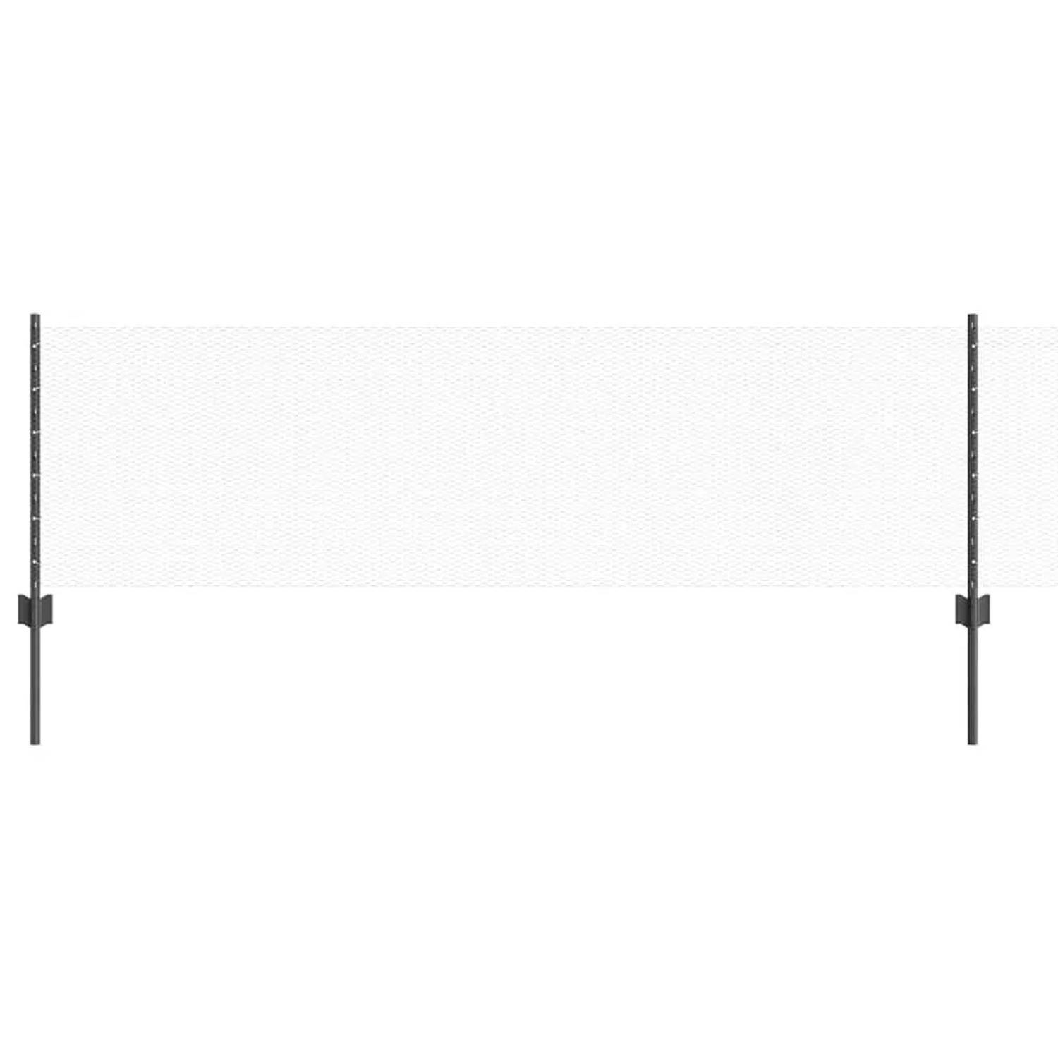 vidaXL Zaun mit Pfosten Grau 0,6 x 100 m Stahl und PVC 3336921