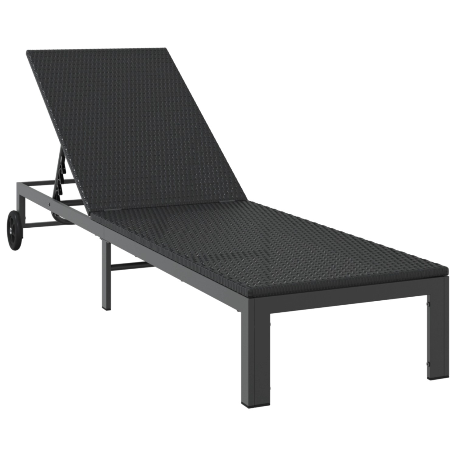 vidaXL Sonnenliege mit Rädern Schwarz Poly Rattan 42004129 günstig online kaufen