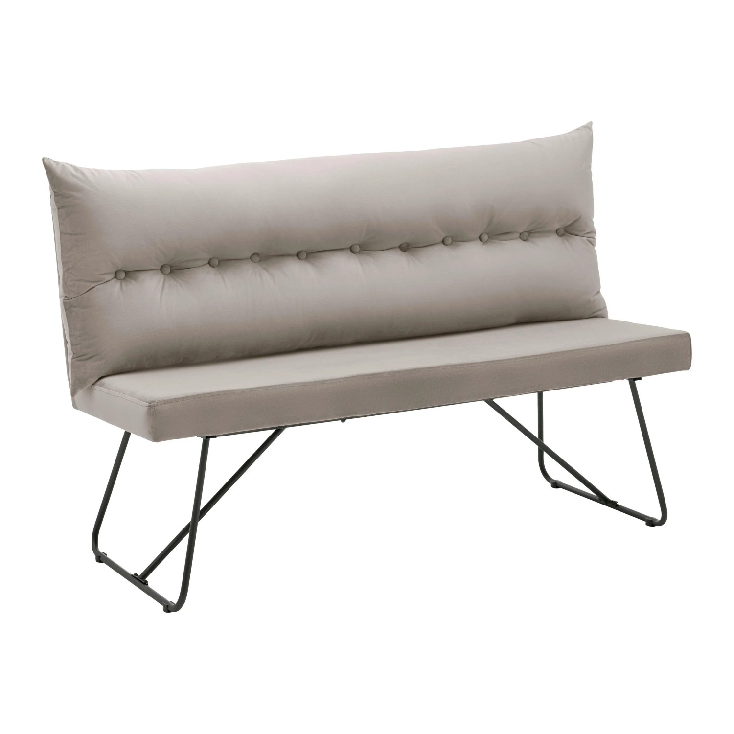Bessagi Home Sitzbank Bono Beige Samt Gepolstert