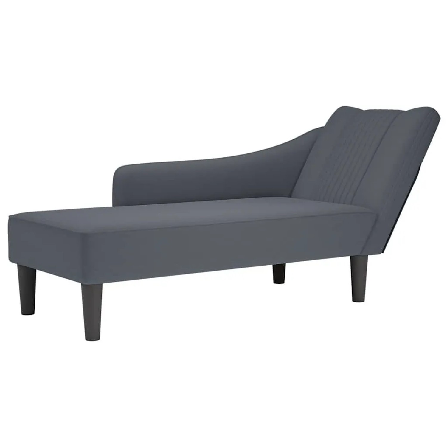 vidaXL Chaiselongue mit Rechter Armlehne Dunkelgrau Samt 4009793