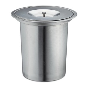 Relaxdays Einbauabfalleimer Edelstahl mit Deckel Silber 8 l 25 cm x 27 cm
