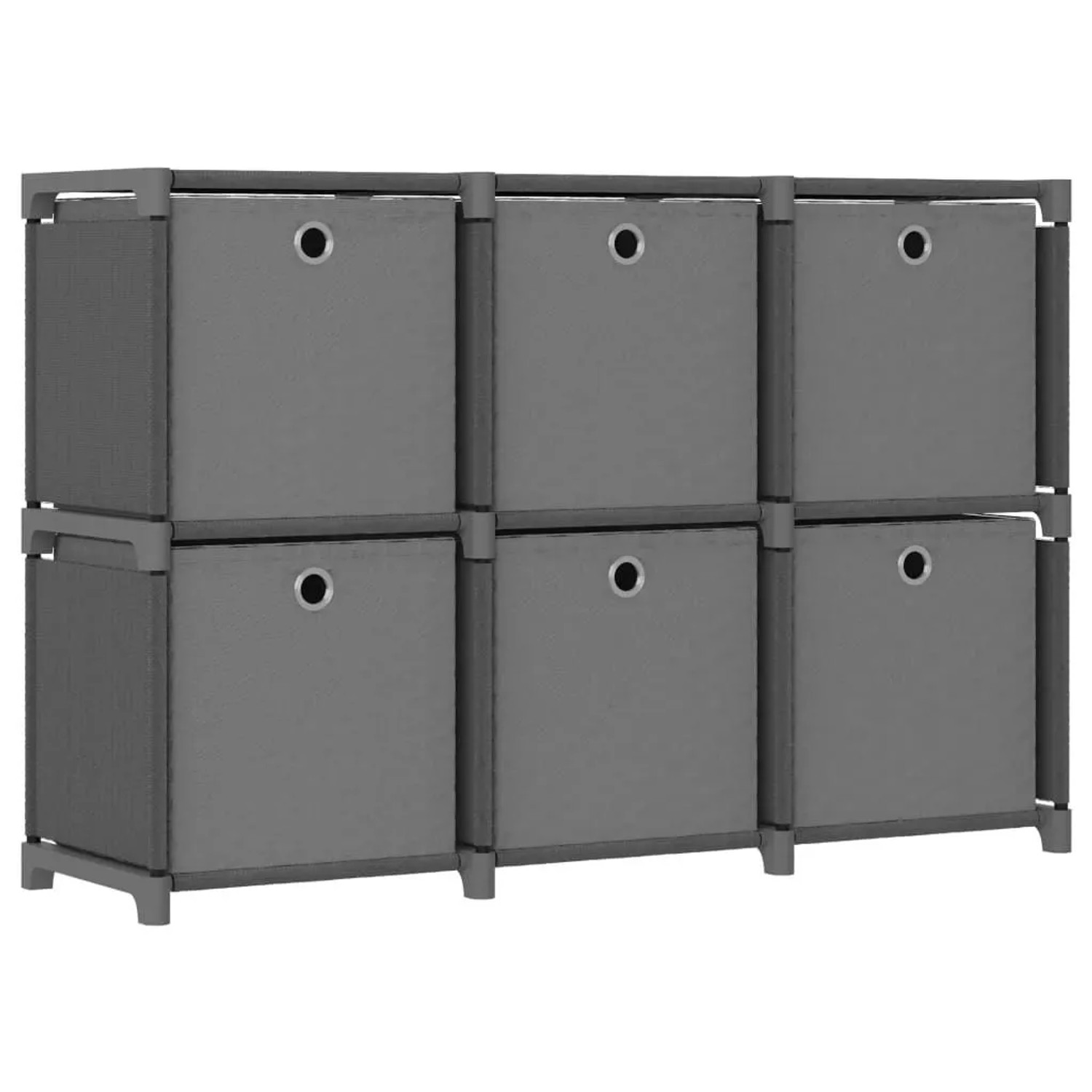 vidaXL Würfelregal mit 6 Boxen Grau 103x30x72,5 cm Stoff 322609