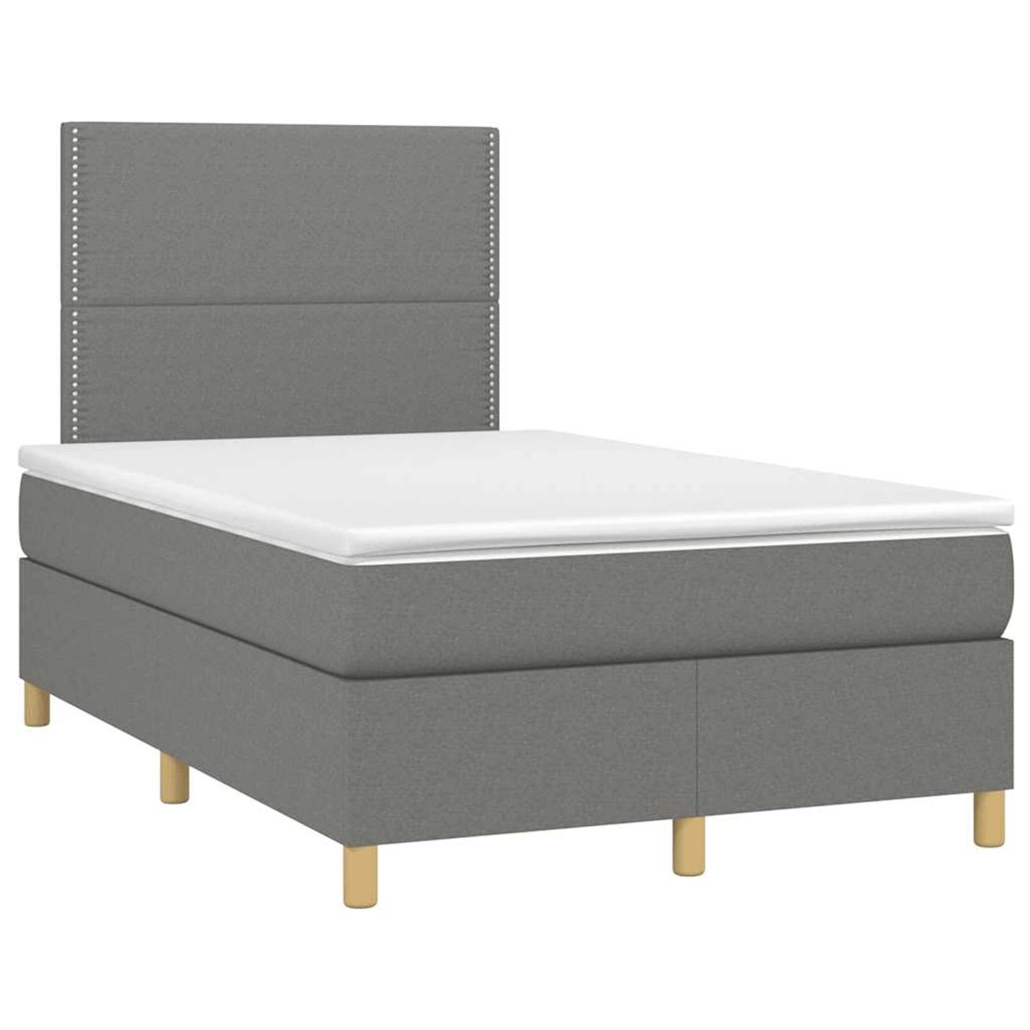 vidaXL Boxspringbett mit Matratze & LED Dunkelgrau 120x190 cm Stoff 3270240 günstig online kaufen