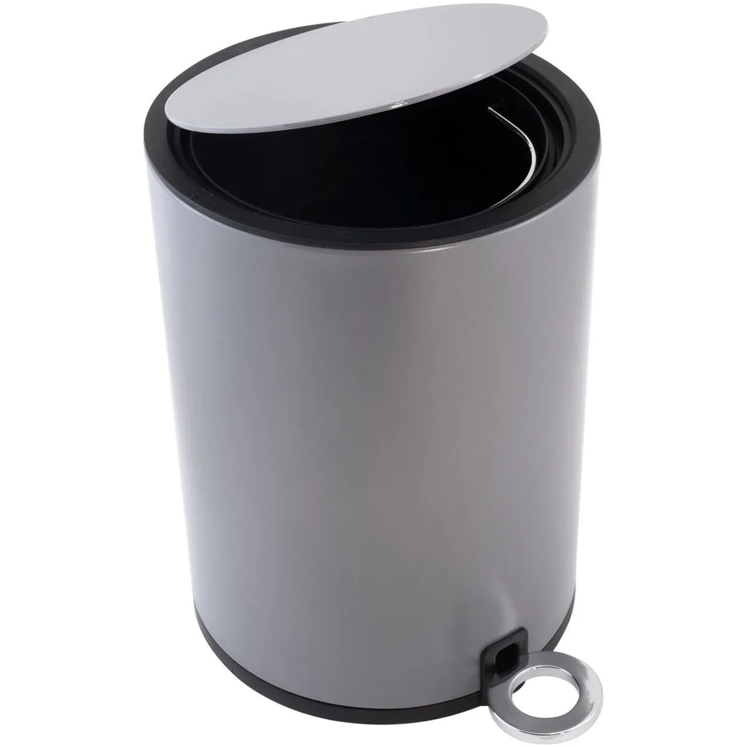 Euroshowers Kosmetikeimer Poppis Mattgrau 3 Liter mit Pedal