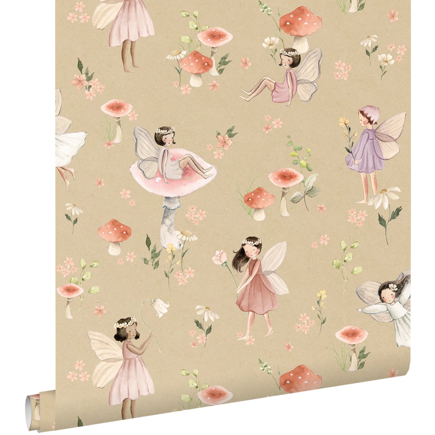 ESTAhome Tapete Elfen Rosa und Grün 50 x 900 cm günstig online kaufen