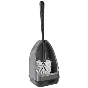 Bürstenmann WC-Garnitur in Anthrazit-Schwarz mit elegantem Kunststoffständer und WC-Bürste.