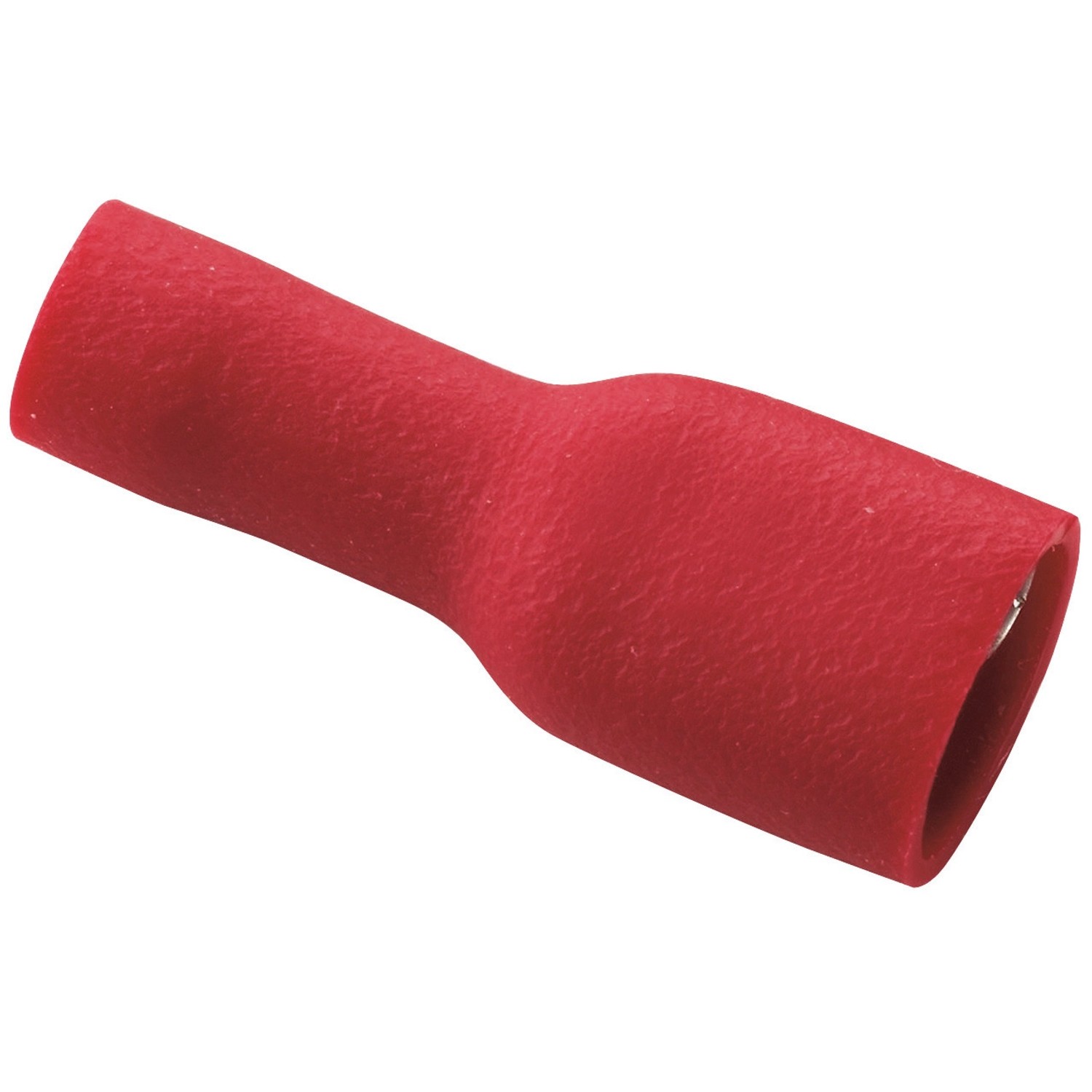 Rote, vollisolierte Flachsteckhülse für Kabel 0,5-1,5 mm² im Bereich Autoelektrik.