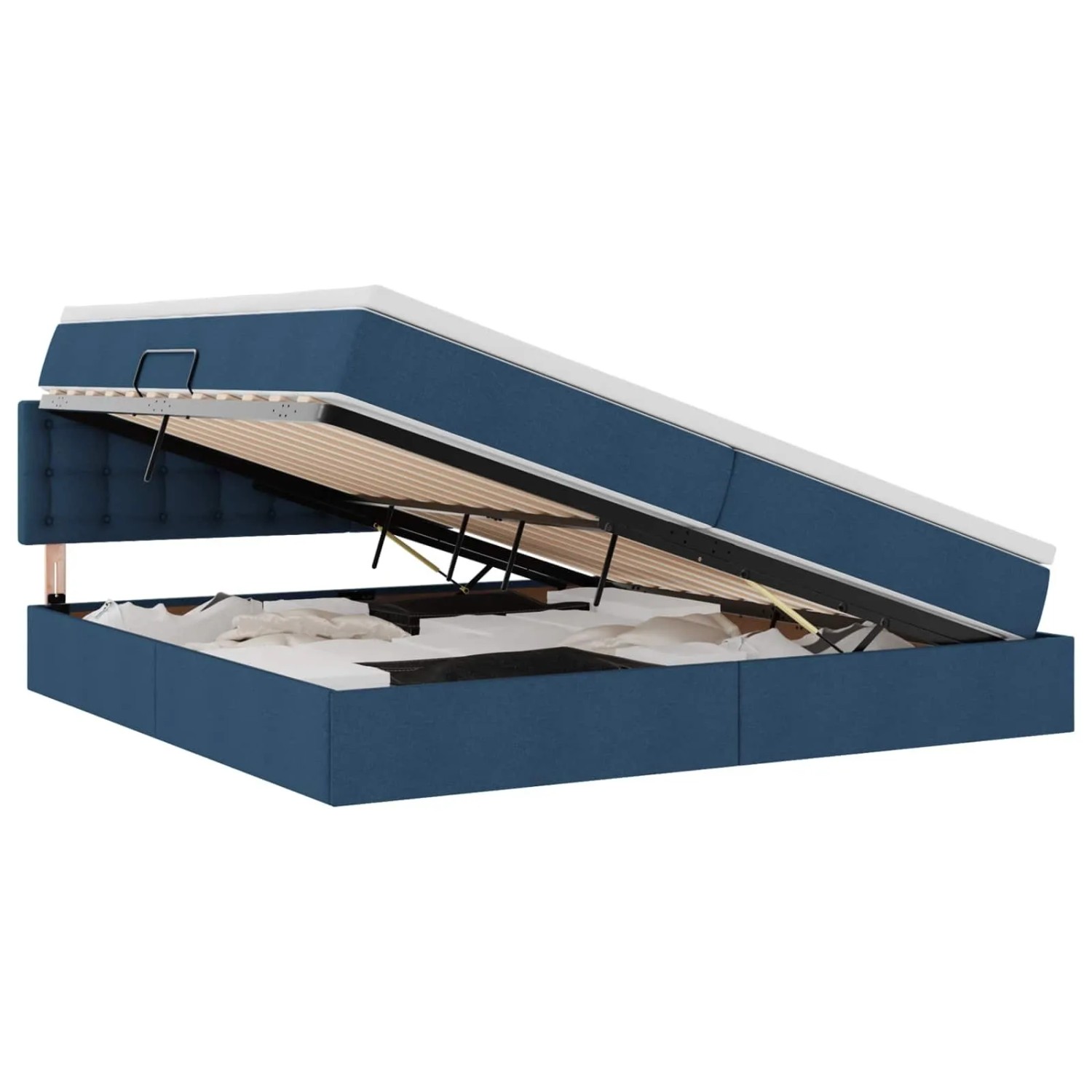 vidaXL Bett mit Stauraum und LED Blau 200 x 200 cm Polyester 3371297 günstig online kaufen