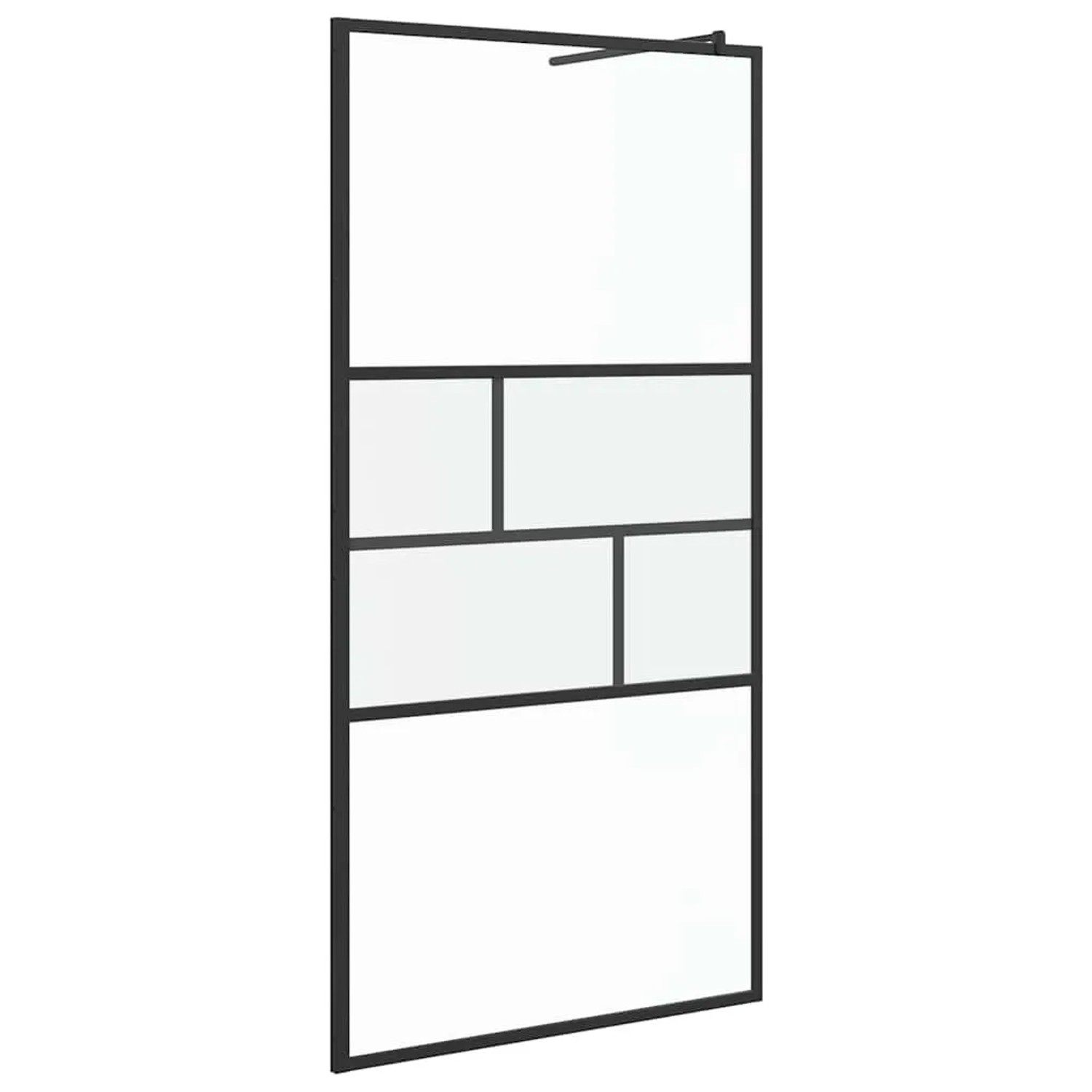 vidaXL Walk-In Duschwand Schwarz 80 x 195 x 0,5 cm Glas und Aluminium 42025249