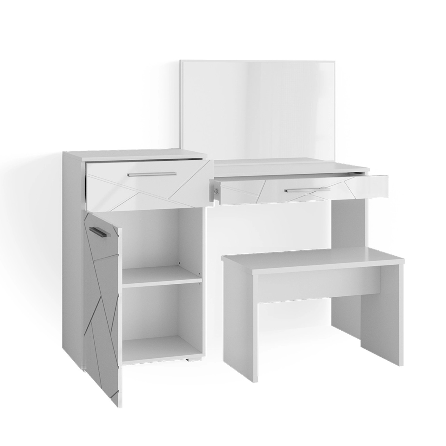 Vicco Schminktisch Irma Weiß 135 cm mit Bank