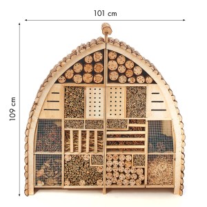 Kobolo Insektenhotel Insektenhaus LUXURY XXL 101x23x109 cm Zweigeteilt