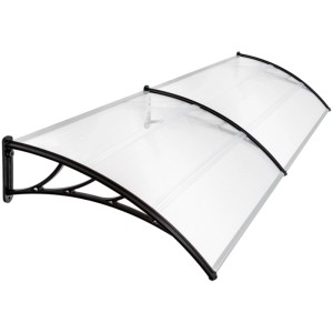 Tectake Vordach  In Bogenform Wetterfest  93 x 200 x 0 50 cm Transparent