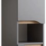 Grauer Pelipal Bad-Hängeschrank Quickset 357, 30 cm breit, mit offenem Fach und Tür.
