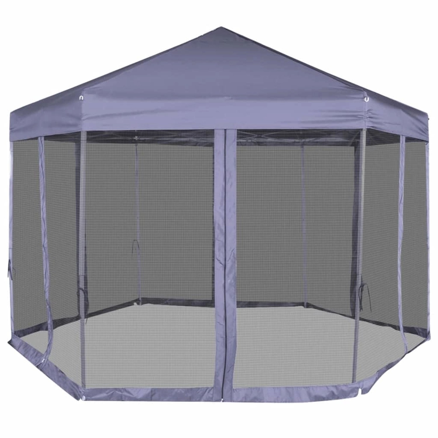 vidaXL Hexagonal Pop-Up Zelt mit 6 Seitenwänden Dunkelblau 3,6x3,1 m