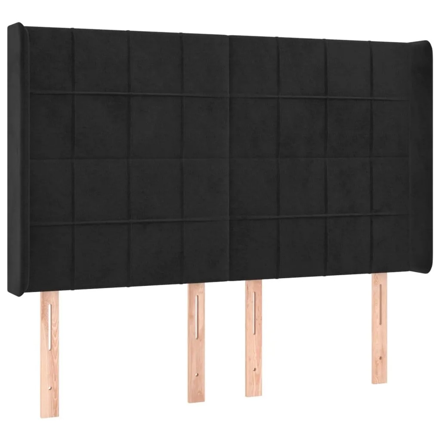 vidaXL Kopfteil mit Ohren Schwarz 147x16x118/128 cm Samt 3119630