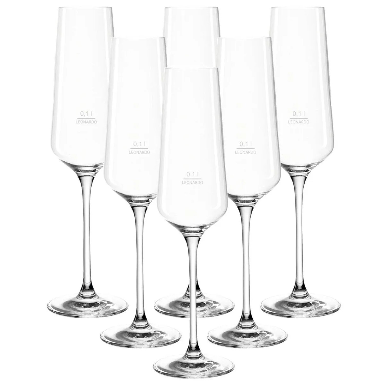 Leonardo Puccini Sektglas 0,1, Geeicht 6er Set Gastro-Edition