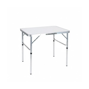 Relaxdays Campingtisch Aluminium Weiß Klappbar Höhenverstellbar 75 cm x 55 cm x 70 cm 3,1 kg