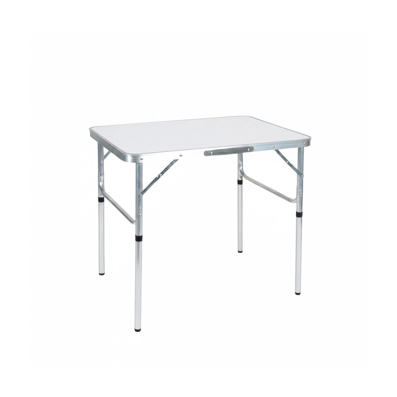 Relaxdays Campingtisch Aluminium Weiß Klappbar Höhenverstellbar 75 cm x 55 cm x 70 cm 3,1 kg