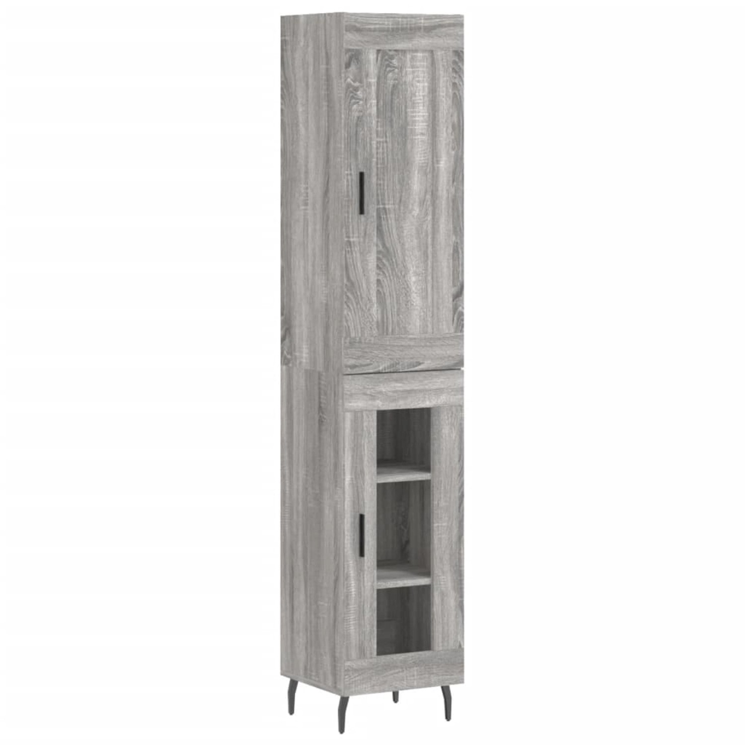 vidaXL Highboard Grau Sonoma 34,5x34x180 cm Holzwerkstoff 3200407 günstig online kaufen