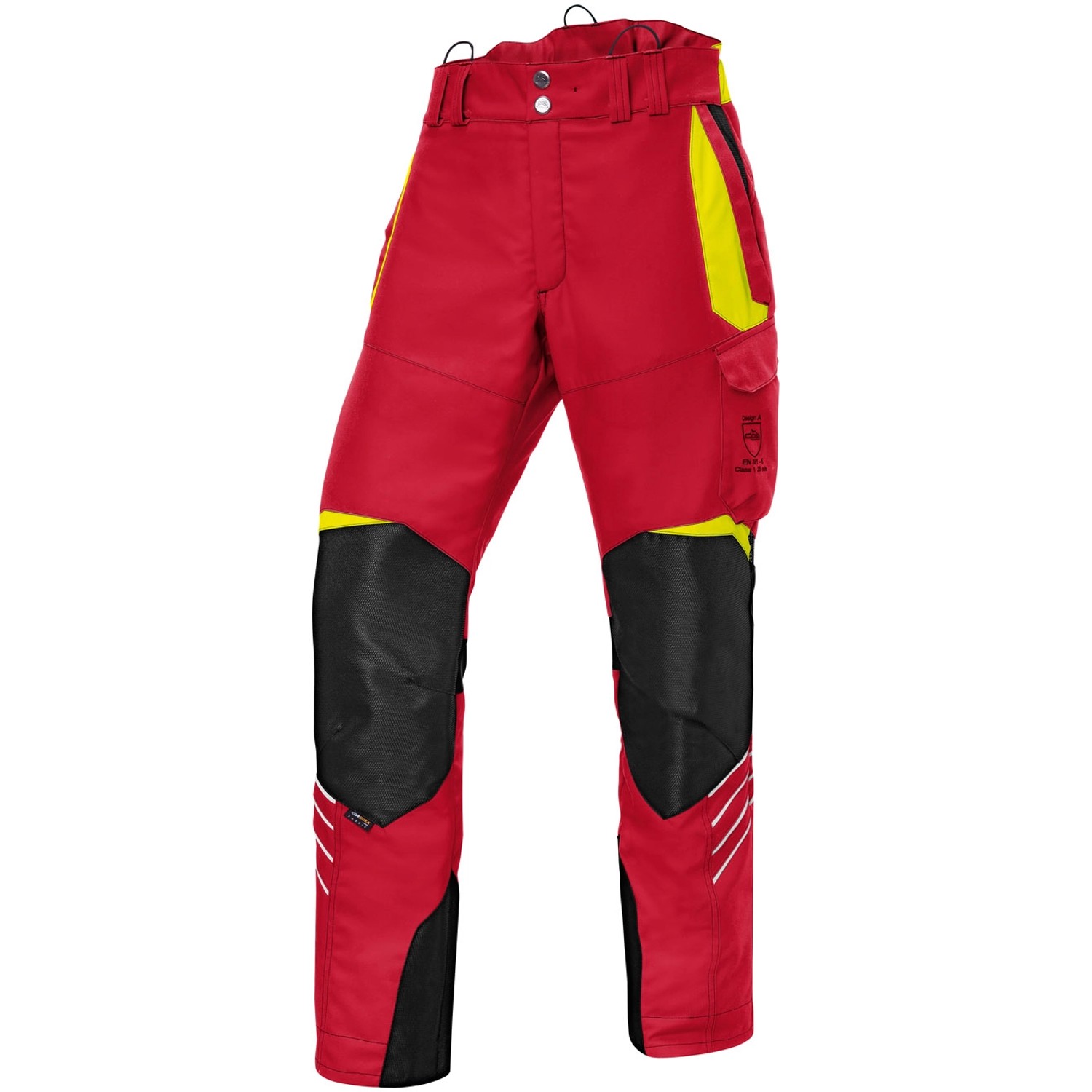 Kübler Workwear Schnittschutzhose Forest PSA 3 Rot/Warngelb Gr. M