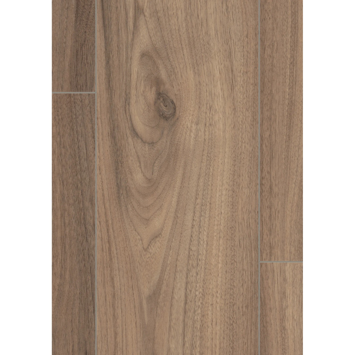 Egger Aqua Laminat EL2070 NatureSense Langley Nussbaum Hell, Detailansicht der Holzstruktur.