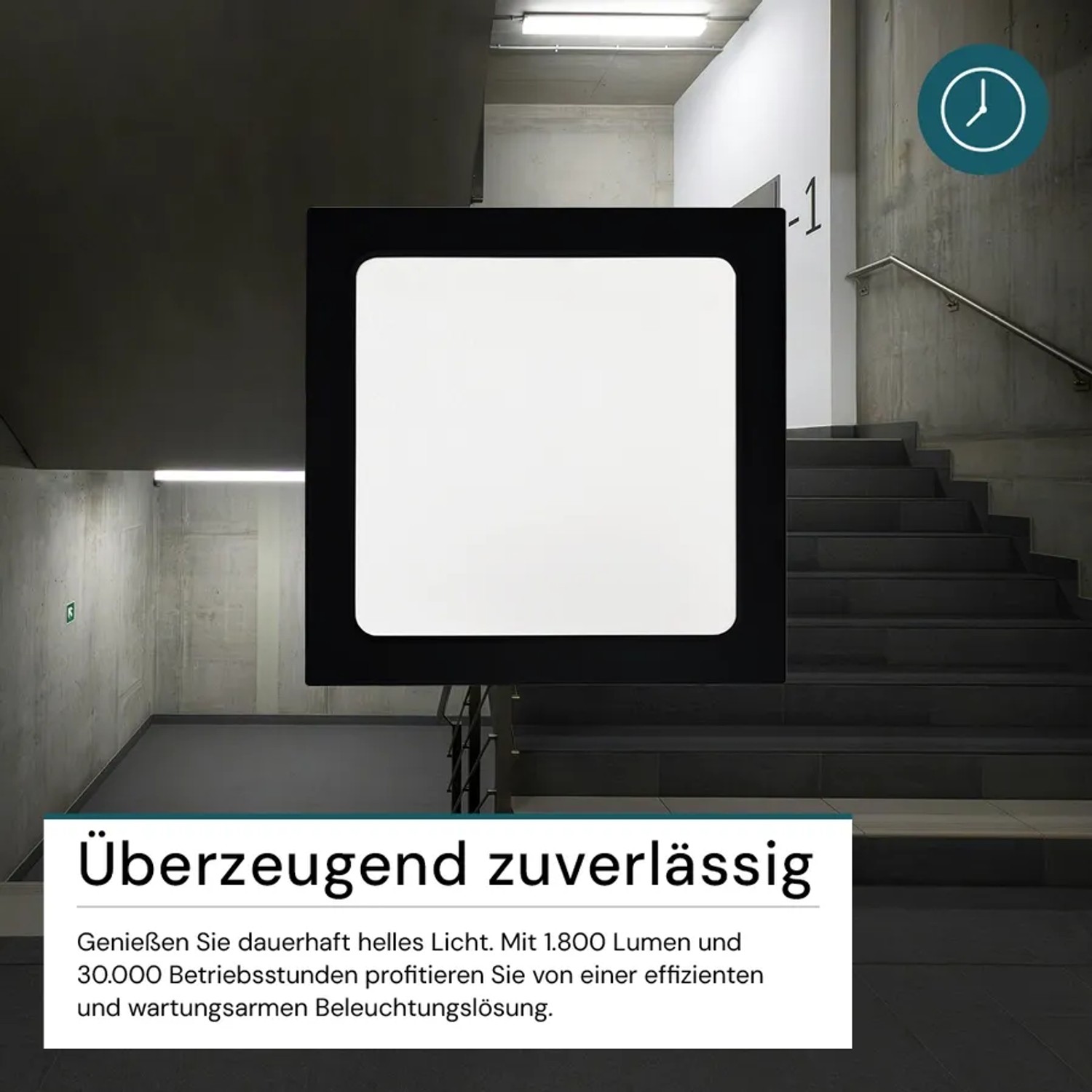 LUXULA LED Aufbauleuchte 18W IP44-Geschützt 1800lm Lichtfarbe Einstellbar CCT Deckenleuchte Eckig 226x35mm Badezimmerlampe Schwarz_6